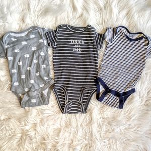 3 short sleeve onesies